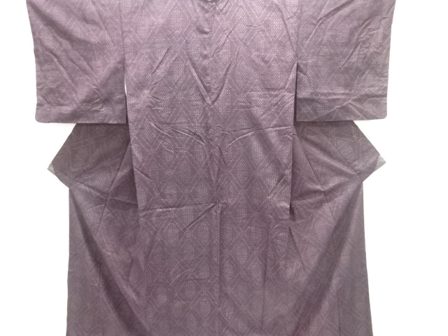 斜め格子模様織り出し手織り紬着物